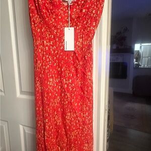 Reformation Marguerite Dress | Red Posy Floral | NWT | Size M